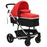 vidaXL Passeggino/Carrozzina 2-in-1 in Alluminio Rosso e Nero