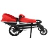 vidaXL Passeggino/Carrozzina 2-in-1 in Alluminio Rosso e Nero