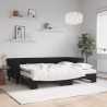 vidaXL Divano Letto Estraibile con Materassi Nero 80x200 cm Velluto