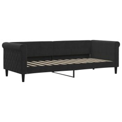 vidaXL Divano Letto Estraibile con Materassi Nero 80x200 cm Velluto