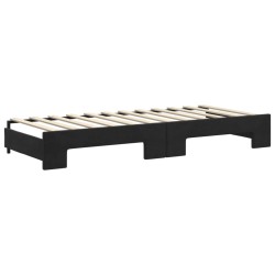 vidaXL Divano Letto Estraibile con Materassi Nero 80x200 cm Velluto