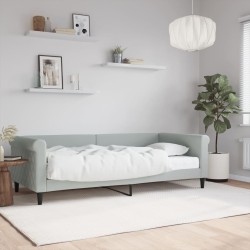 vidaXL Divano Letto con Materasso Grigio Chiaro 90x200 cm in Velluto