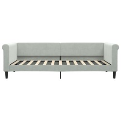 vidaXL Divano Letto con Materasso Grigio Chiaro 90x200 cm in Velluto