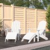    Sedie da Giardino Adirondack 2 pz con Poggiapiedi HDPE Bianco