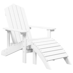    Sedie da Giardino Adirondack 2 pz con Poggiapiedi HDPE Bianco