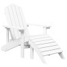    Sedie da Giardino Adirondack 2 pz con Poggiapiedi HDPE Bianco