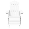    Sedie da Giardino Adirondack 2 pz con Poggiapiedi HDPE Bianco