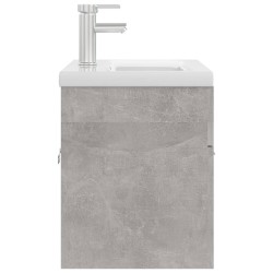 Mobile Bagno con Lavabo Integrato Grigio Cemento in Truciolato