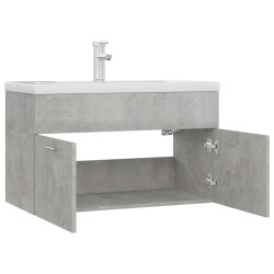 Mobile Bagno con Lavabo Integrato Grigio Cemento in Truciolato