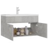 Mobile Bagno con Lavabo Integrato Grigio Cemento in Truciolato