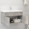 Mobile Bagno con Lavabo Integrato Grigio Cemento in Truciolato