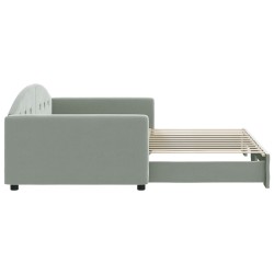 vidaXL Divano Letto con Letto Estraibile Grigio Chiaro 100x200 Velluto