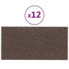    Pannelli Murali 12 pz Tortora 30x15 cm Tessuto 0,54 m²