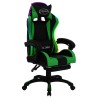    Sedia da Gaming con Luci a LED RGB Verde e Nera in Similpelle