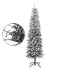 vidaXL Albero Natale Artificiale Sottile Neve Floccata 120cm PVC e PE