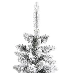 vidaXL Albero Natale Artificiale Sottile Neve Floccata 120cm PVC e PE