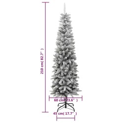 vidaXL Albero Natale Artificiale Sottile Neve Floccata 120cm PVC e PE