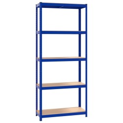 vidaXL Scaffali a 5 Ripiani 4 pz Blu in Acciaio e Legno ingegnerizzato