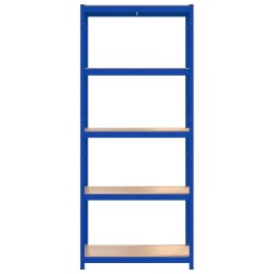 vidaXL Scaffali a 5 Ripiani 4 pz Blu in Acciaio e Legno ingegnerizzato