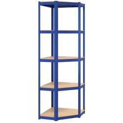 vidaXL Scaffali a 5 Ripiani 4 pz Blu in Acciaio e Legno ingegnerizzato