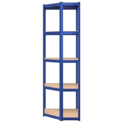 vidaXL Scaffali a 5 Ripiani 4 pz Blu in Acciaio e Legno ingegnerizzato