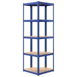 vidaXL Scaffali a 5 Ripiani 4 pz Blu in Acciaio e Legno ingegnerizzato