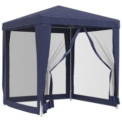 Tenda per Feste con 4 Pareti Laterali in Rete Blu 2x2 m HDPE