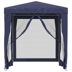 Tenda per Feste con 4 Pareti Laterali in Rete Blu 2x2 m HDPE