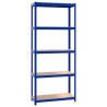 vidaXL Scaffali a 5 Ripiani 5 pz Blu in Acciaio e Legno ingegnerizzato