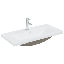 Mobile Bagno con Lavabo Integrato Rovere Fumo Legno ingegnerizzato