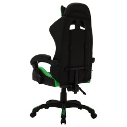 vidaXL Sedia da Gaming con Luci a LED RGB Verde e Nera in Similpelle