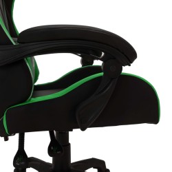 vidaXL Sedia da Gaming con Luci a LED RGB Verde e Nera in Similpelle