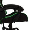 vidaXL Sedia da Gaming con Luci a LED RGB Verde e Nera in Similpelle