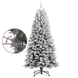 vidaXL Albero di Natale Artificiale con Neve Floccata 120 cm PVC e PE