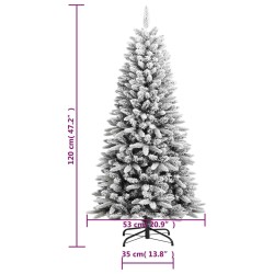 vidaXL Albero di Natale Artificiale con Neve Floccata 120 cm PVC e PE