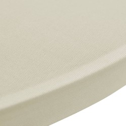 Copritavolo ?80 cm Crema Tessuto elasticizzato 2 pezzi