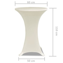 Copritavolo ?60 cm Crema Tessuto elasticizzato 2 pezzi