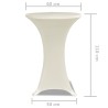 Copritavolo ?60 cm Crema Tessuto elasticizzato 2 pezzi