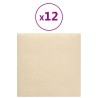 vidaXL Pannelli Murali 12 pz Crema 30x30 cm in Tessuto 1,08 m²