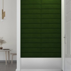 vidaXL Pannelli Murali 12 pz Verde Scuro 60x15 cm Velluto 1,08 m²