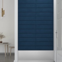 vidaXL Pannelli Murali 12 pz Blu 60x15 cm Velluto 1,08 m²