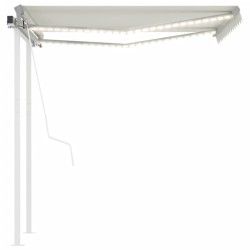 vidaXL Tenda da Sole Automatica Sensore Vento e LED 3,5x2,5 m Crema