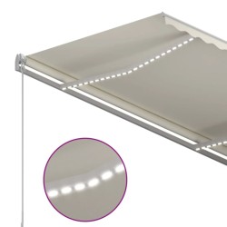 vidaXL Tenda da Sole Automatica Sensore Vento e LED 3,5x2,5 m Crema