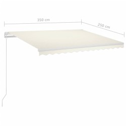 vidaXL Tenda da Sole Automatica Sensore Vento e LED 3,5x2,5 m Crema