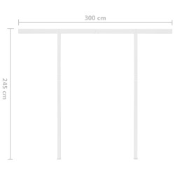 vidaXL Tenda Automatica Sensore Vento e LED 3,5x2,5 m Gialla e Bianca