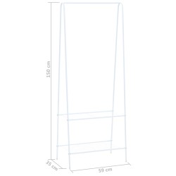 vidaXL Appendiabiti 59x35x150 cm Bianco