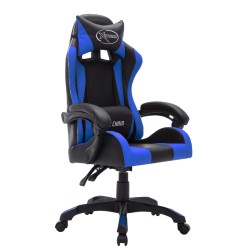 vidaXL Sedia da Gaming con Luci a LED RGB Blu e Nera in Similpelle