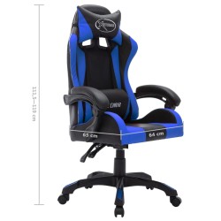 vidaXL Sedia da Gaming con Luci a LED RGB Blu e Nera in Similpelle