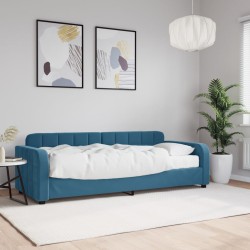 vidaXL Divano Letto con Materasso Blu 80x200 cm in Velluto