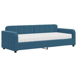 vidaXL Divano Letto con Materasso Blu 80x200 cm in Velluto